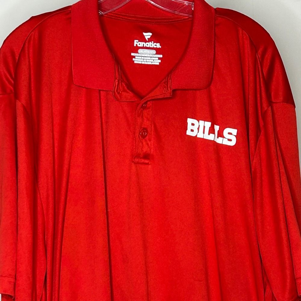 Buffalo Bills Fanatics Polo Shirt 4XL-Mens‎ Red Short Sleeve NFL Football